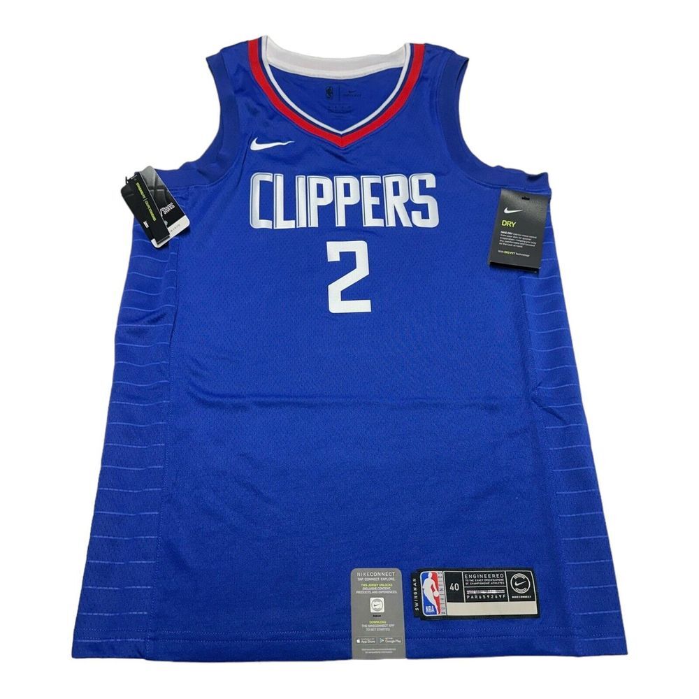 Nike Kawhi Leonard Jersey Men's Sz 40 S Blue Los Angeles Clippers NBA Basketball